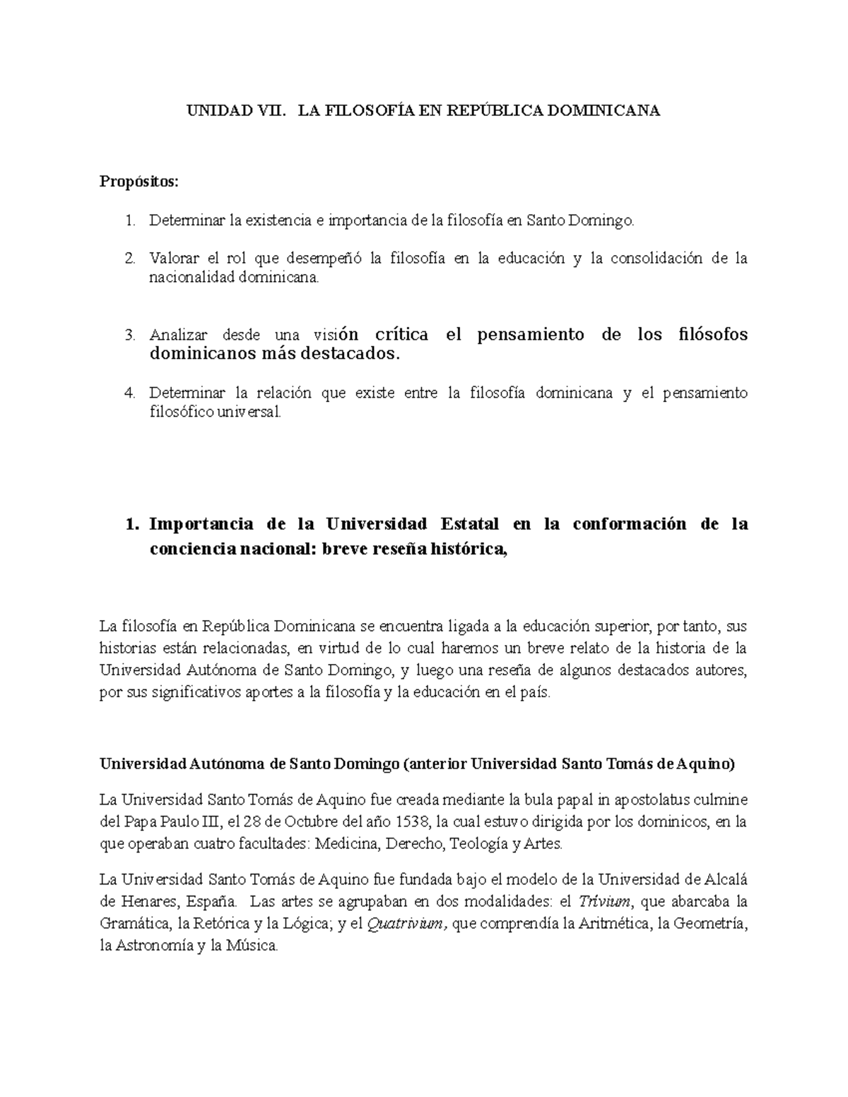 Unidad VII (INT. FIL - UNIDAD VII. LA FILOSOFÍA EN REPÚBLICA DOMINICANA ...