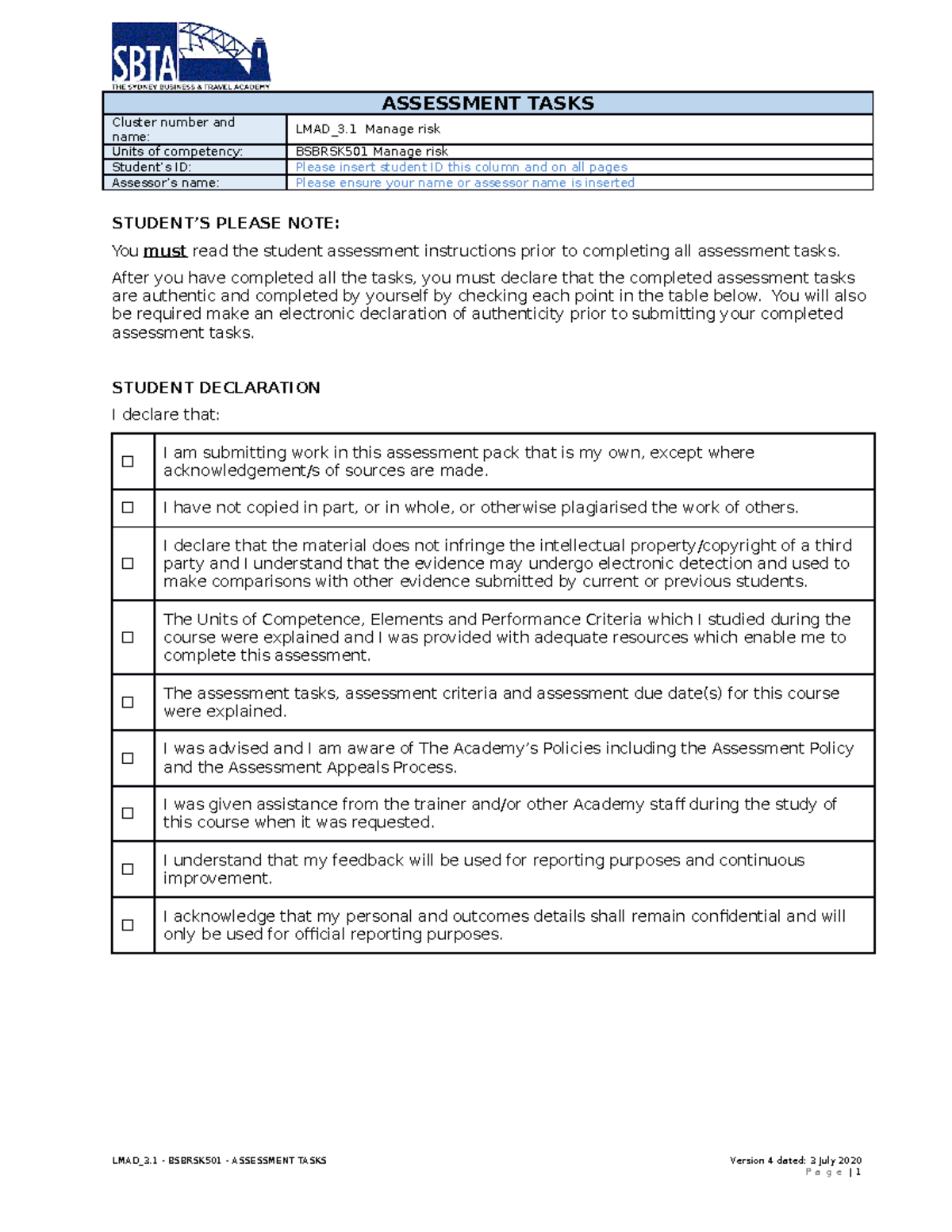 LMAD 3 - Management assessment - Cluster number and name: LMAD_3 Manage ...