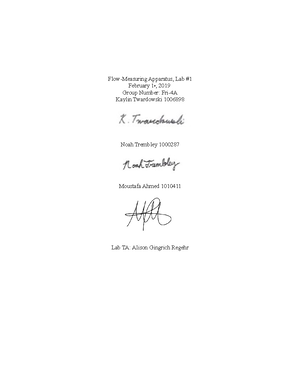 Lab 1 - Flow Measurement - Lab 1 – Flow Measurement January 20, 2023 ...