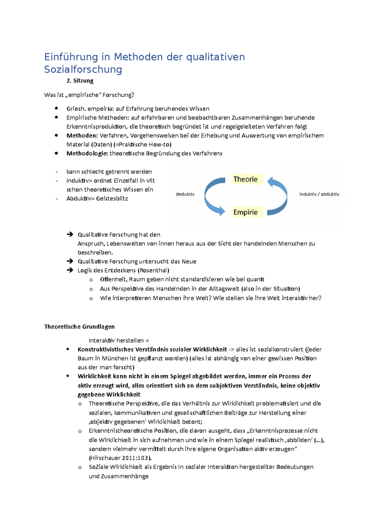 Einführung In Methoden Der Qualitativen Sozialforschung - Einführung In ...