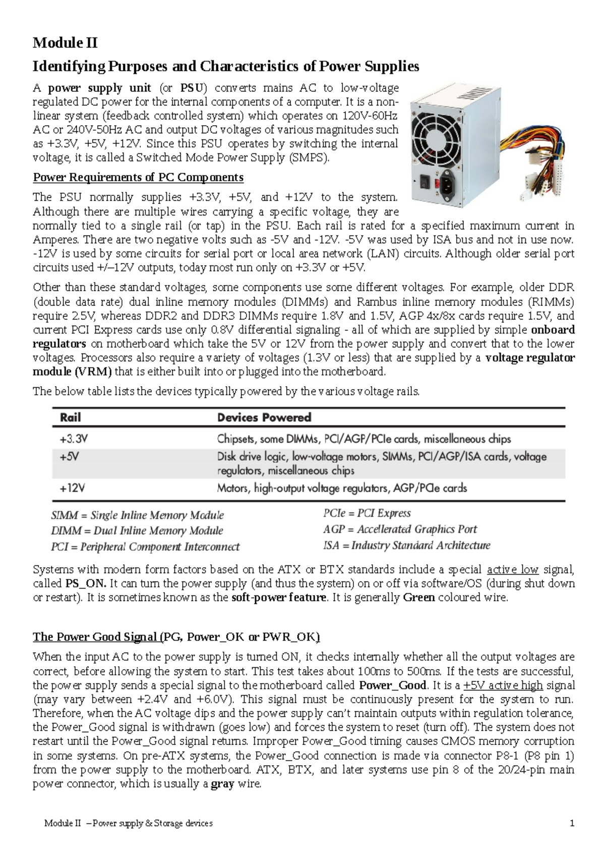 CSH Module 2 Module II Identifying Purposes and Characteristics of