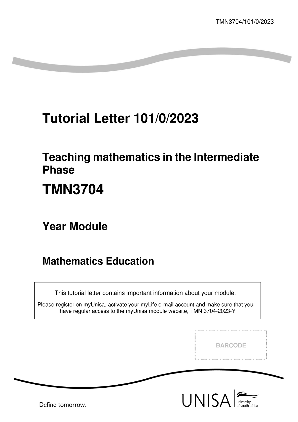 TMN3704 TL1 101 2023 0 B - TMN3704/101/0/ Tutorial Letter 101/0 ...