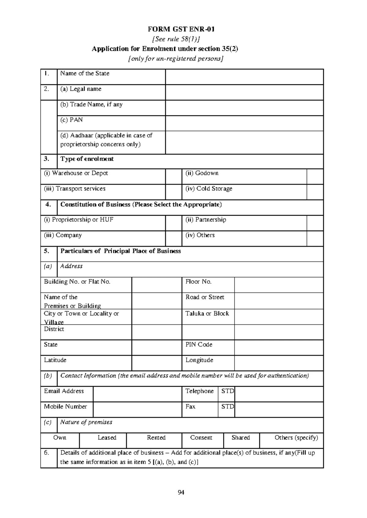 (GSTR-1) - GST Format - FORM GSTR- 1 [See rule (59(1)] Year Month 1 ...
