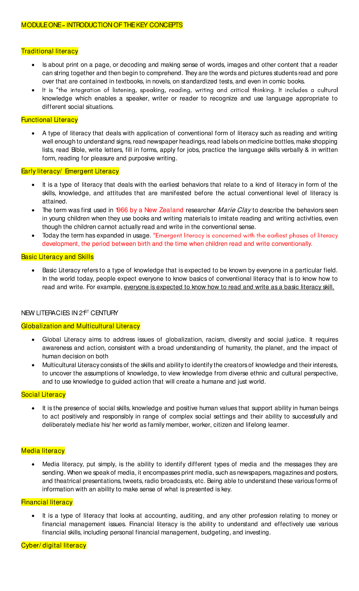 Profed 10 - MODULE ONE INTRODUCTION OF THE KEY CONCEPTS Traditional ...