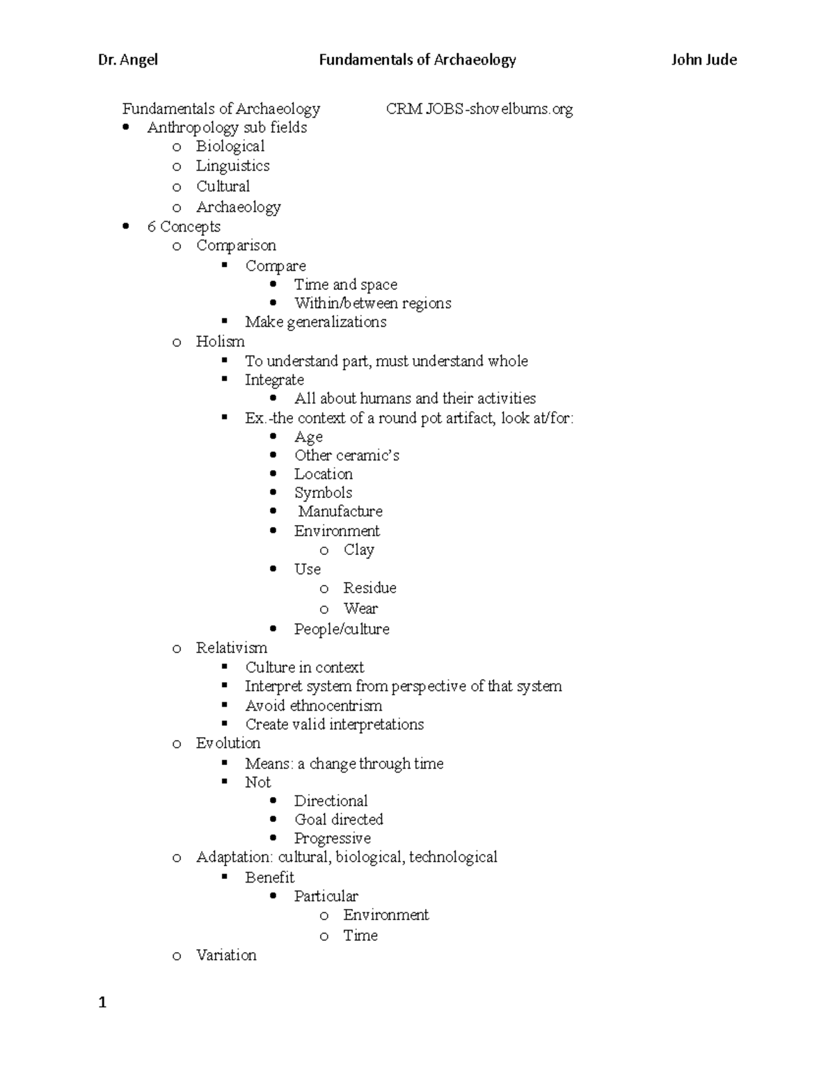 Fundamentals of Archaeology Notes - Fundamentals of Archaeology CRM ...