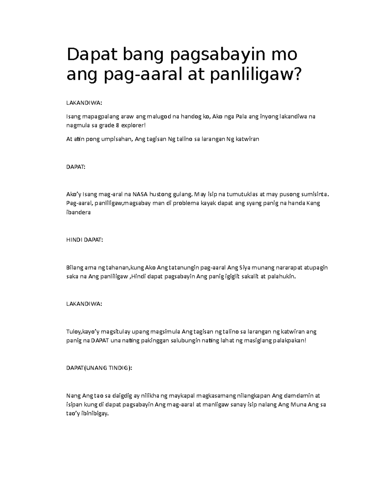 Document - Hi I'm Good - Dapat Bang Pagsabayin Mo Ang Pag-aaral At ...