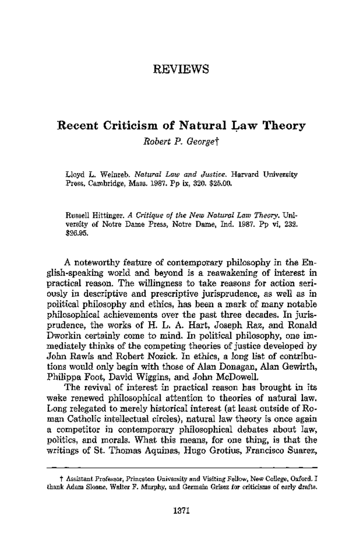 Criticism Of Natural Law Theory Pdf