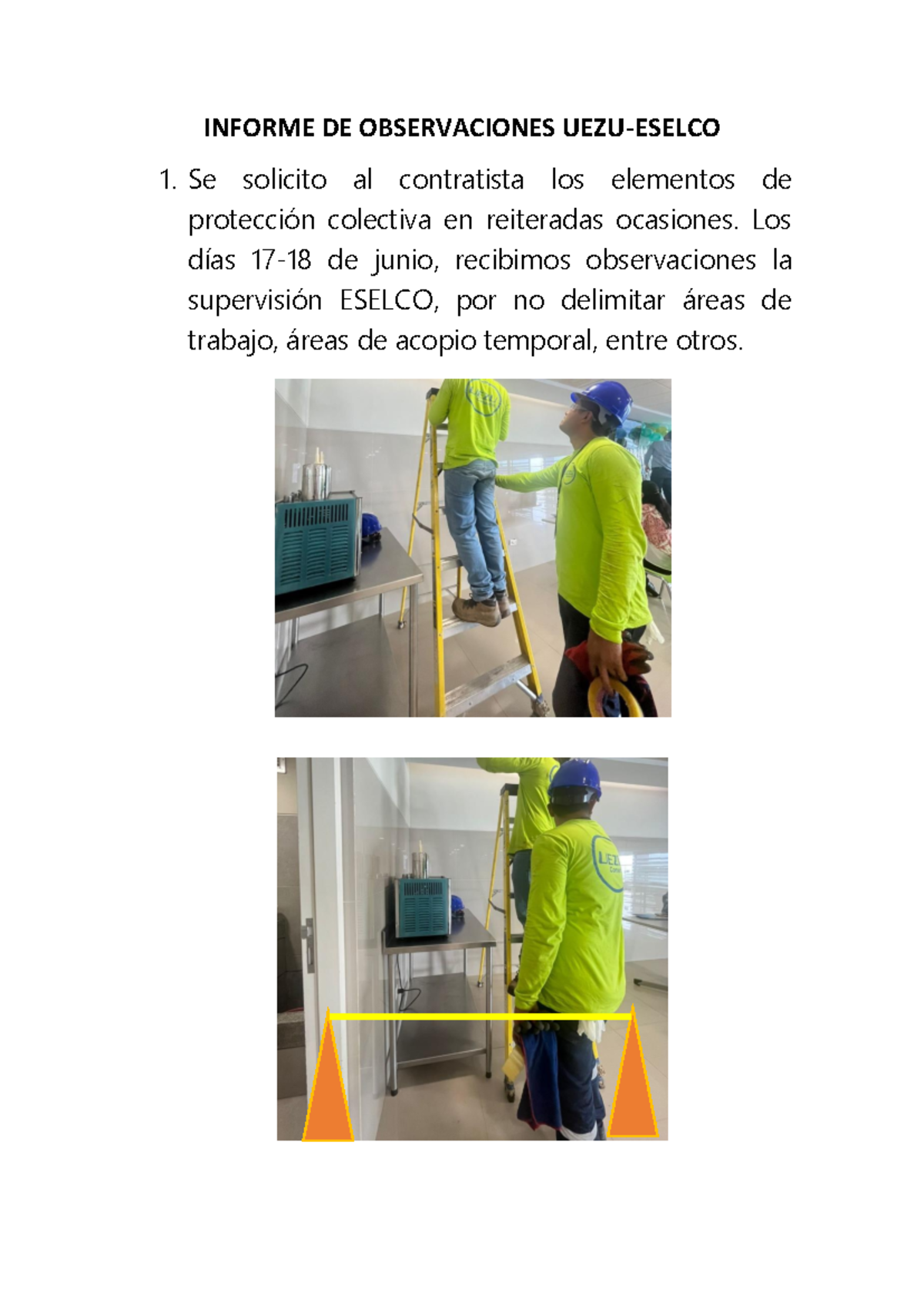 Informe DE Observaciones UEZU - Gerencia de ventas - INFORME DE ...