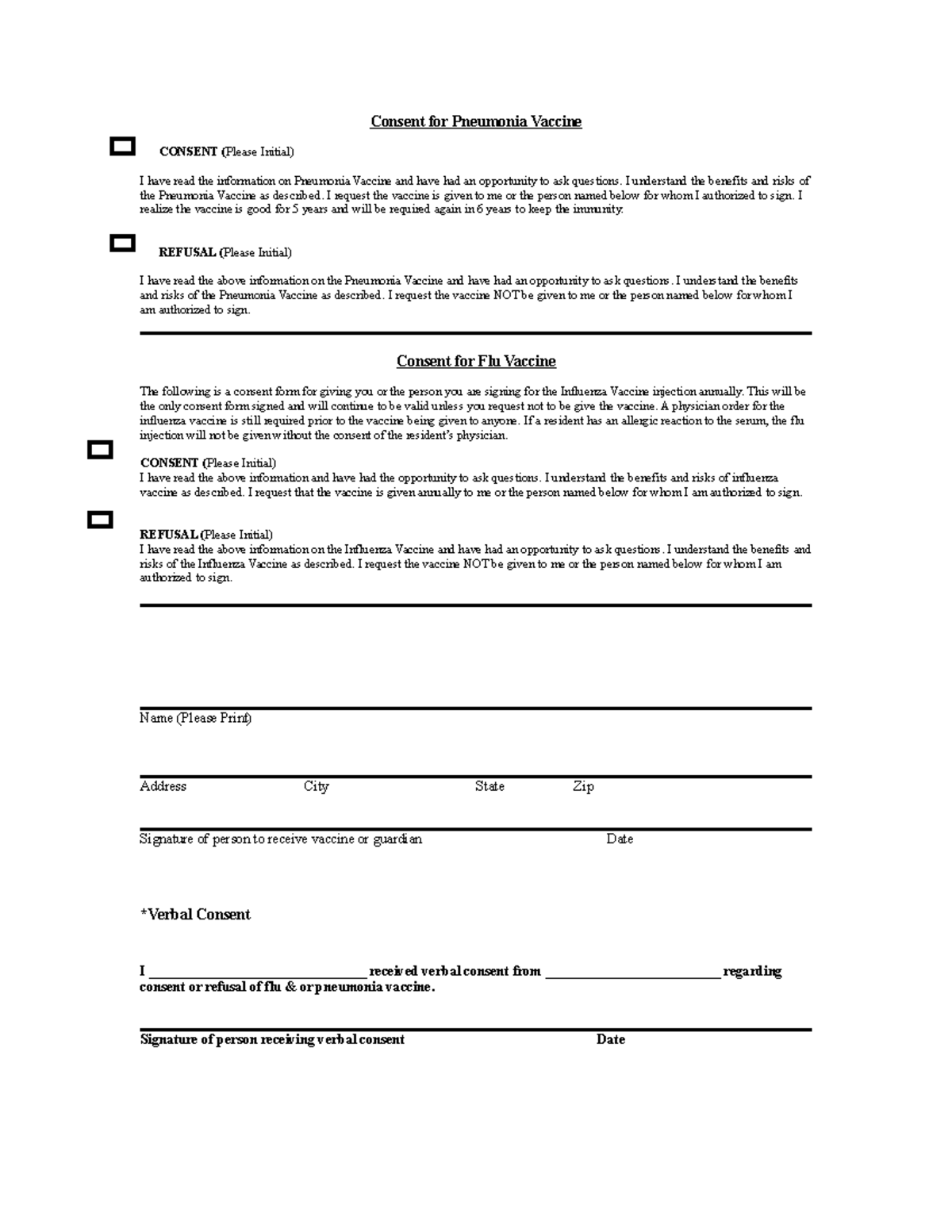 2 Immunization Consent - Refusal vaccine information consent and ...