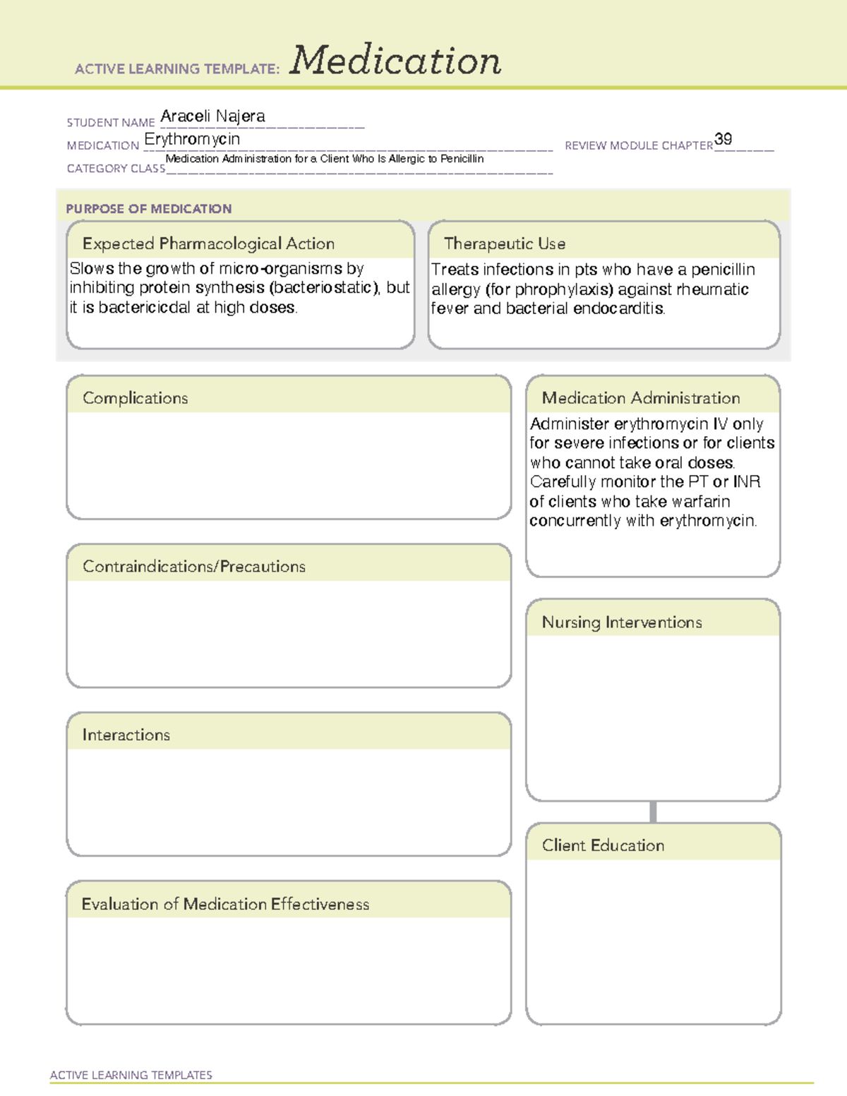 Pharmproc 19 - Ati template remediation assignment - ACTIVE LEARNING ...