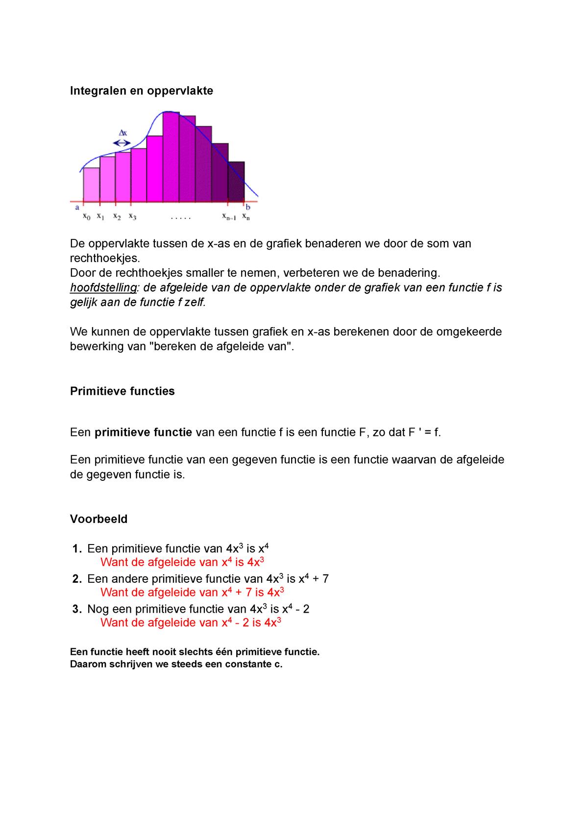 Korte Uitleg Integralen - Integralen En Oppervlakte De Oppervlakte ...