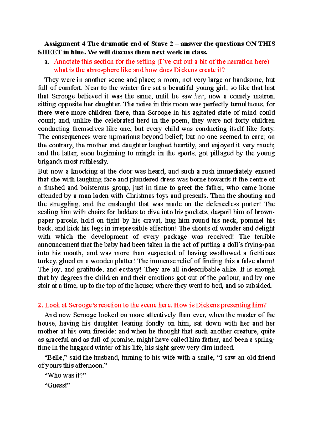 Assignment 4 The dramatic end of Stave 2 - Assignment 4 The dramatic ...