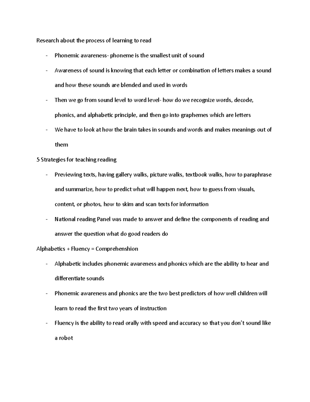 Research About The Process Of Learning To Read StuDocu