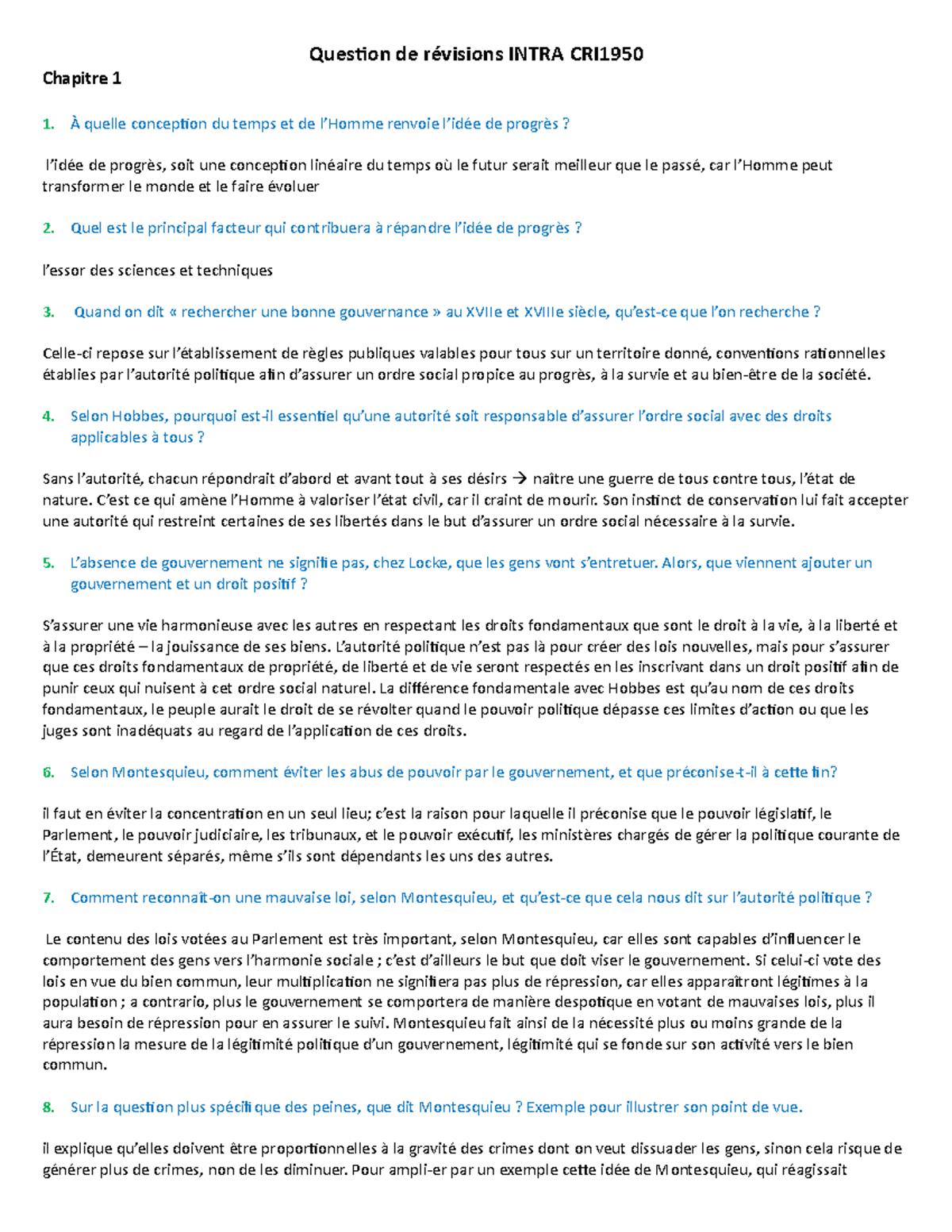 Question de révisions Intra CRI1950 - Question de révisions INTRA CRI ...