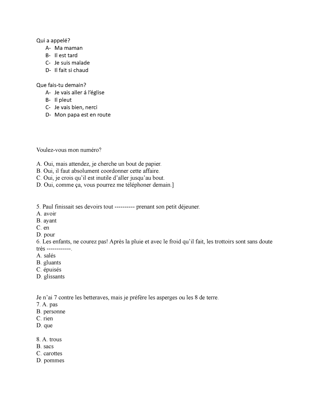 French CLEP Exam Practice - FREN 209 - George Mason - Studocu