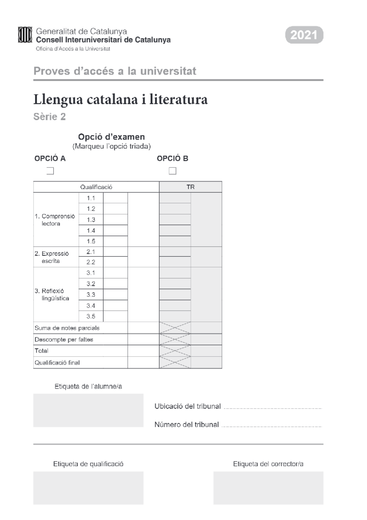 Examen De Llengua Catalana Juny 2021 Selecat.cat 2 - Català - Studocu