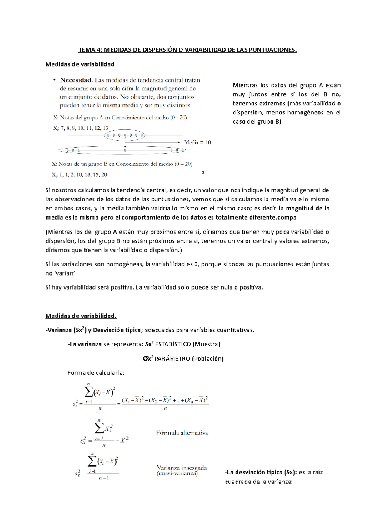 TEMA 4 Estadistica - Apuntes 4 - TEMA 4: MEDIDAS DE DISPERSIÓN O ...