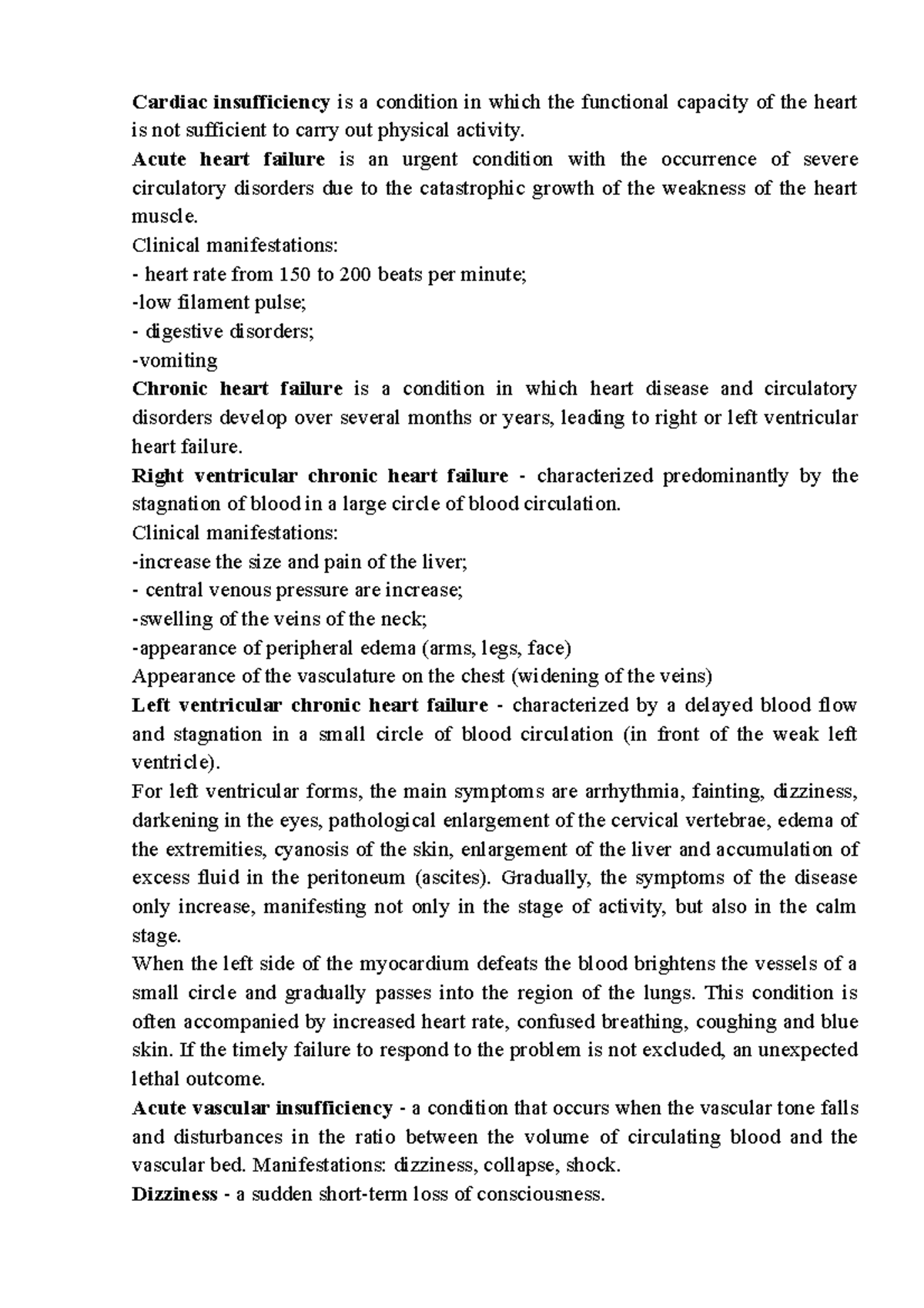 Semiotics of Cardiac Insufficiency - Cardiac insufficiency is a ...