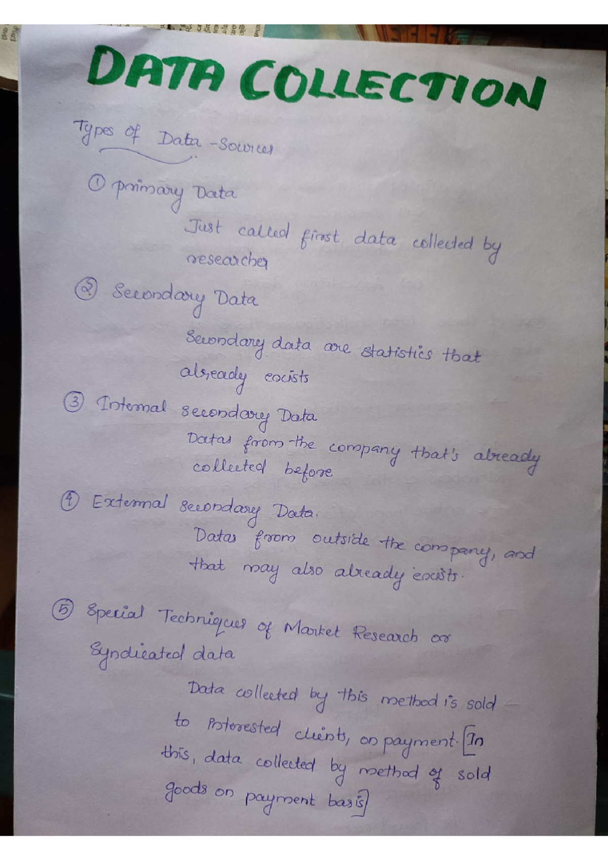 Data Collection - Short notes based in research methodology in HR - MBA ...