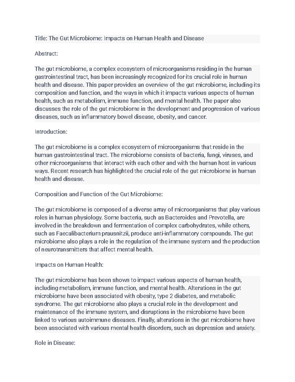 The Gut Microbiome Impacts on Human Health and Disease - Title: The Gut ...