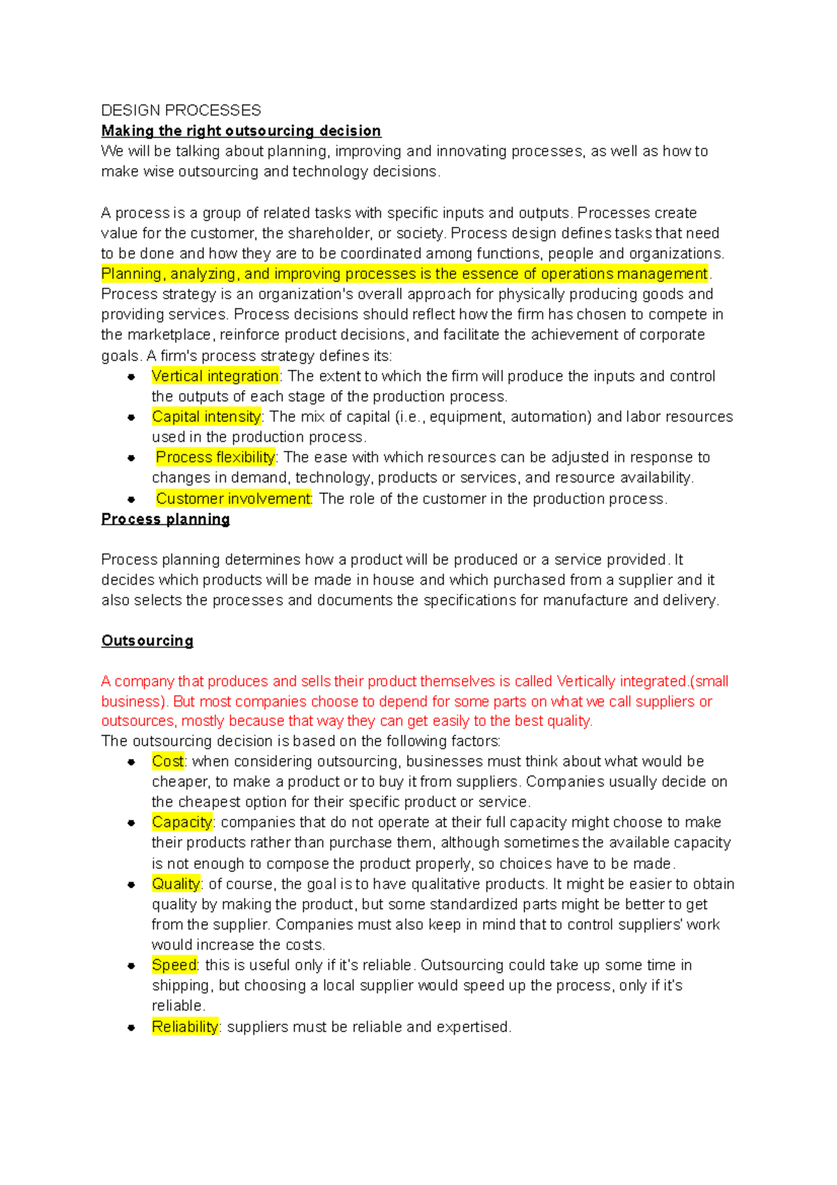 Design Processes Summaries about the chapter 6 of Opperation and