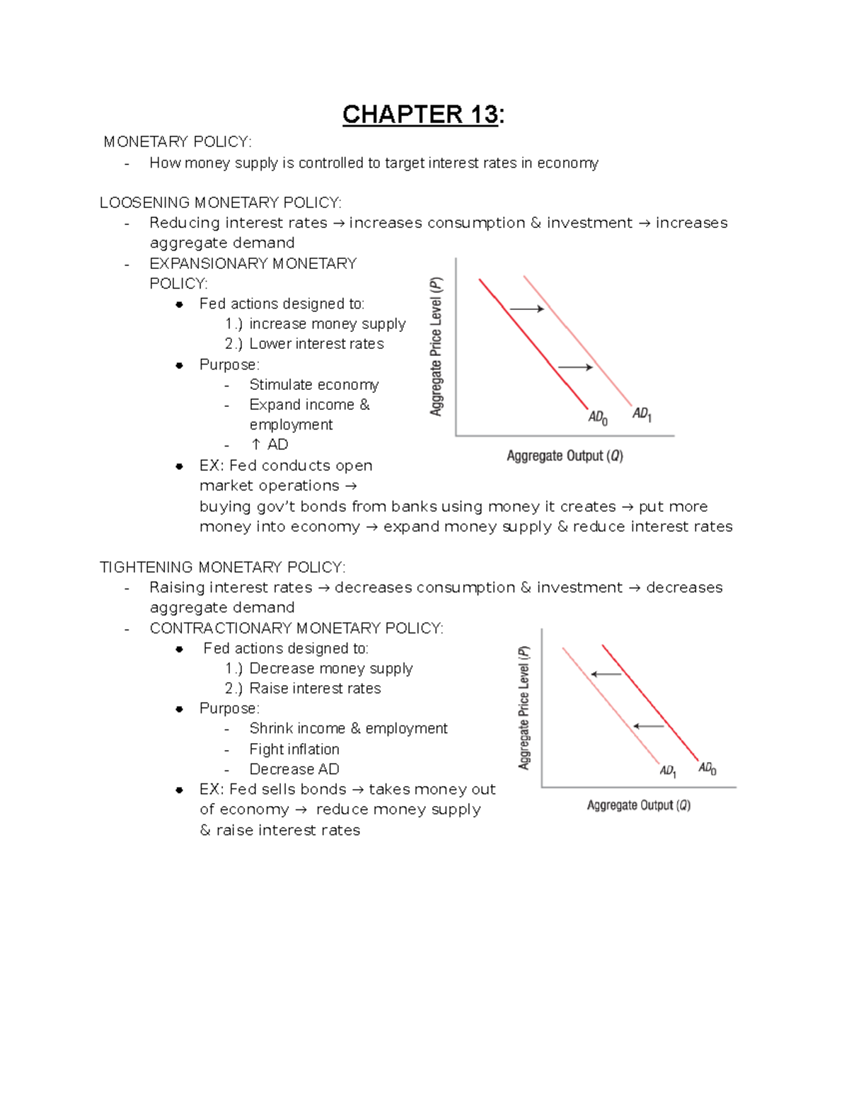 ECON CH 13 Monetary Policy - CHAPTER 13: MONETARY POLICY: How Money ...