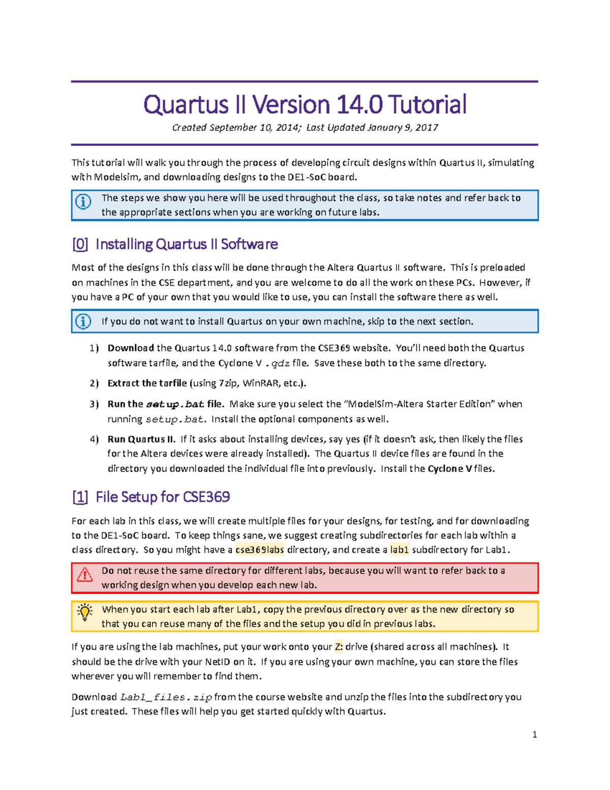 Quartus II Tutorial V2 - Quartus II Version 14 Tutorial Created ...