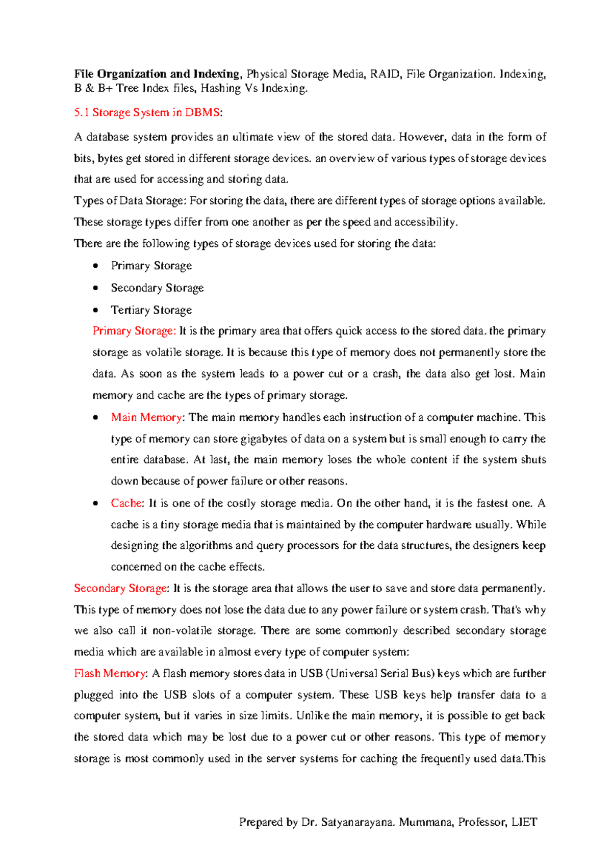 6 LendiDBMS Unit 5 Notes File Organization and Indexing, Physical