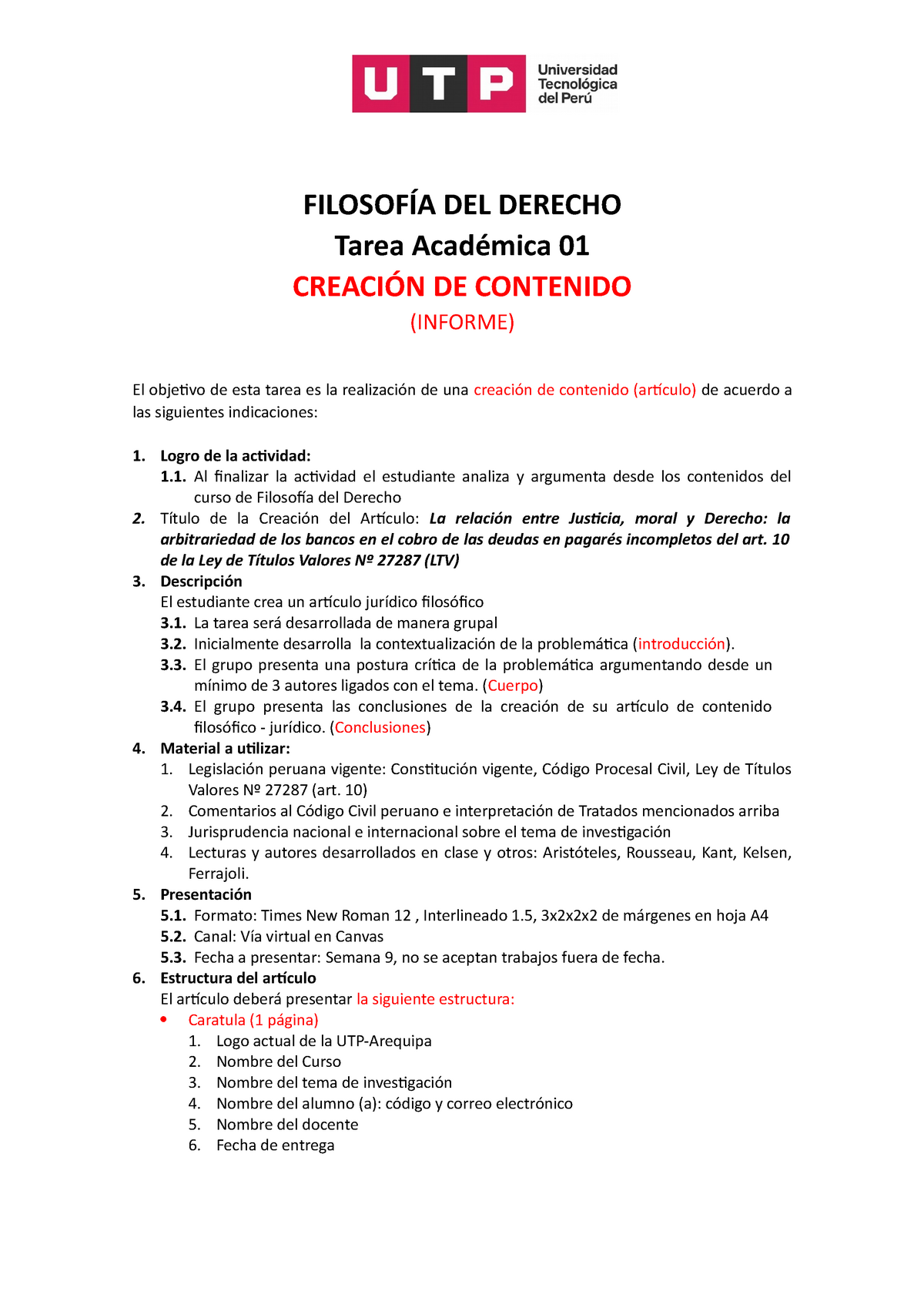 Tarea Académica filosofia del derecho FILOSOFÍA DEL DERECHO Tarea Académica