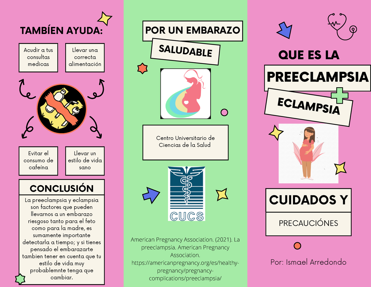 Preeclampsia Y Eclampsia Triptico Preeclampsia Eclampsia Cuidados Y