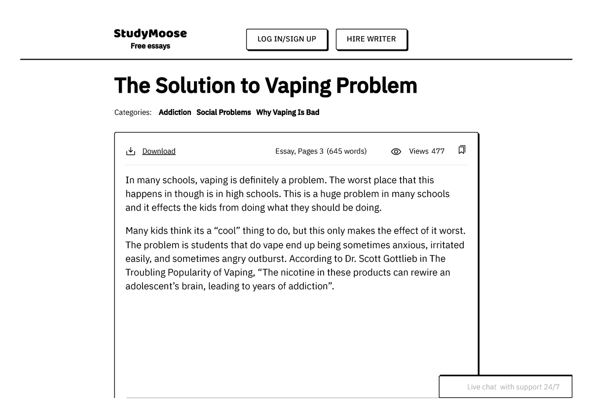 informative essay about vaping