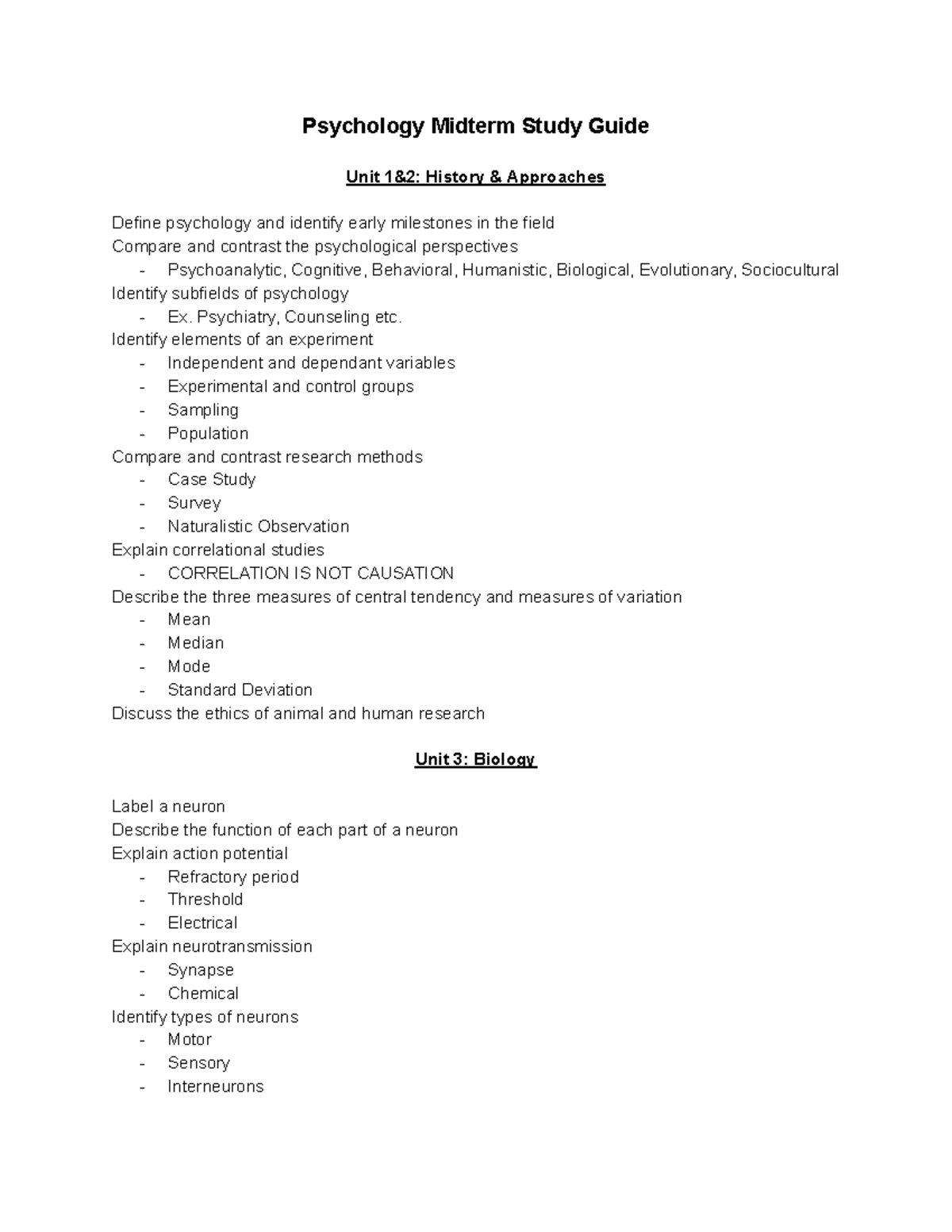 Psychology Midterm Study Guide Psychiatry, Counseling etc. Identify