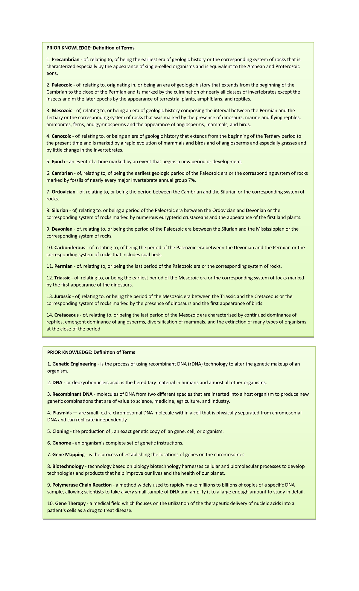 Prior Knowledge Definition In Science