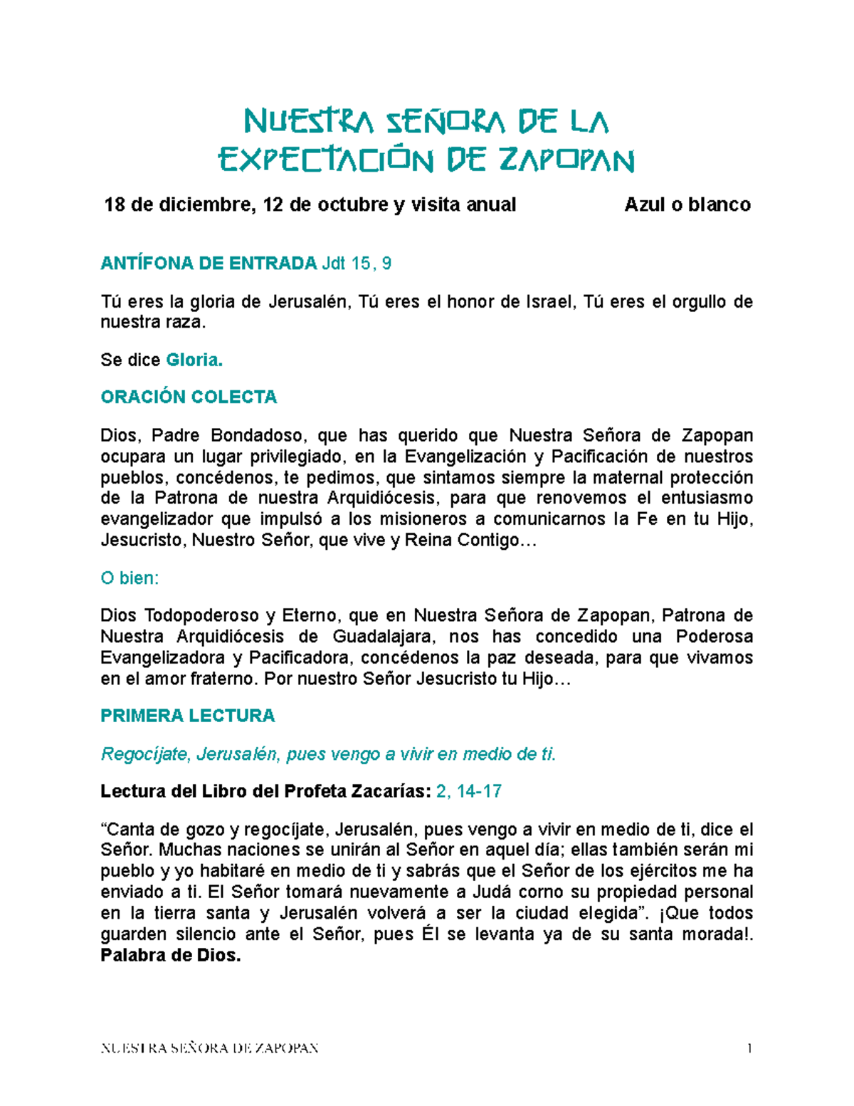 Nuestra Señora de Zapopan - Nuestra señora de la expectación de zapopan ...