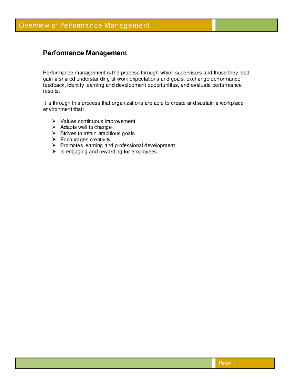 Module 4 - Perfomance Management Overview - Studocu