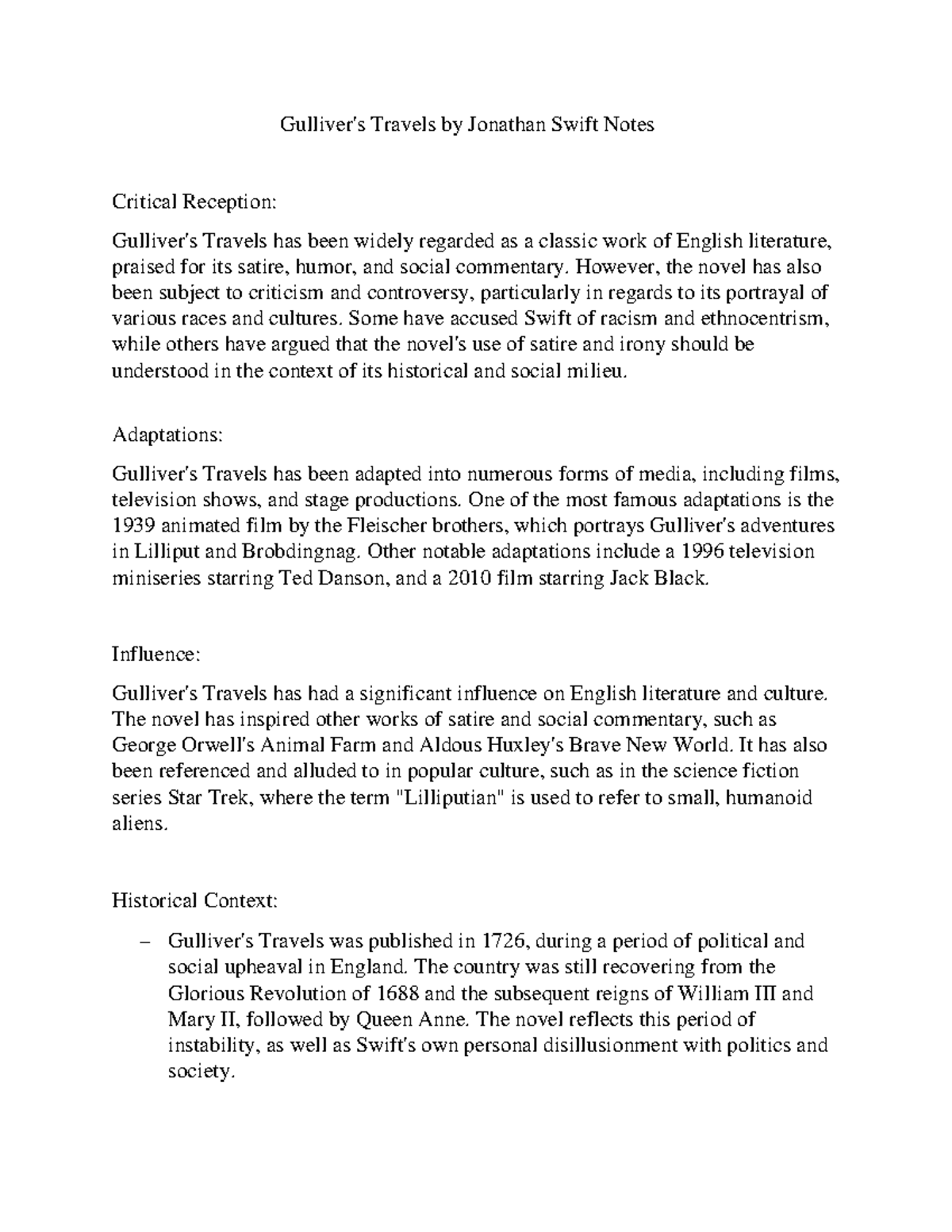 Gulliver's Travels by Jonathan Swift pt 2 Gulliver's Travels by