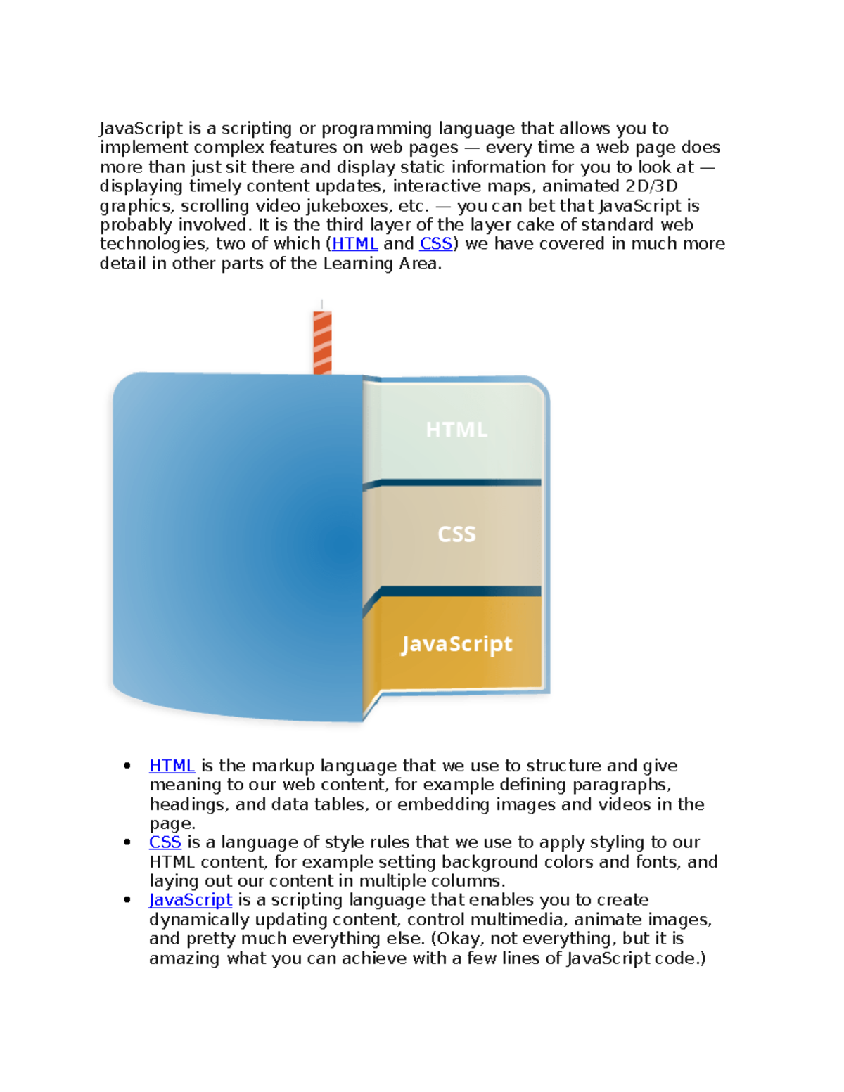 JS - This documents is helpful - JavaScript is a scripting or ...