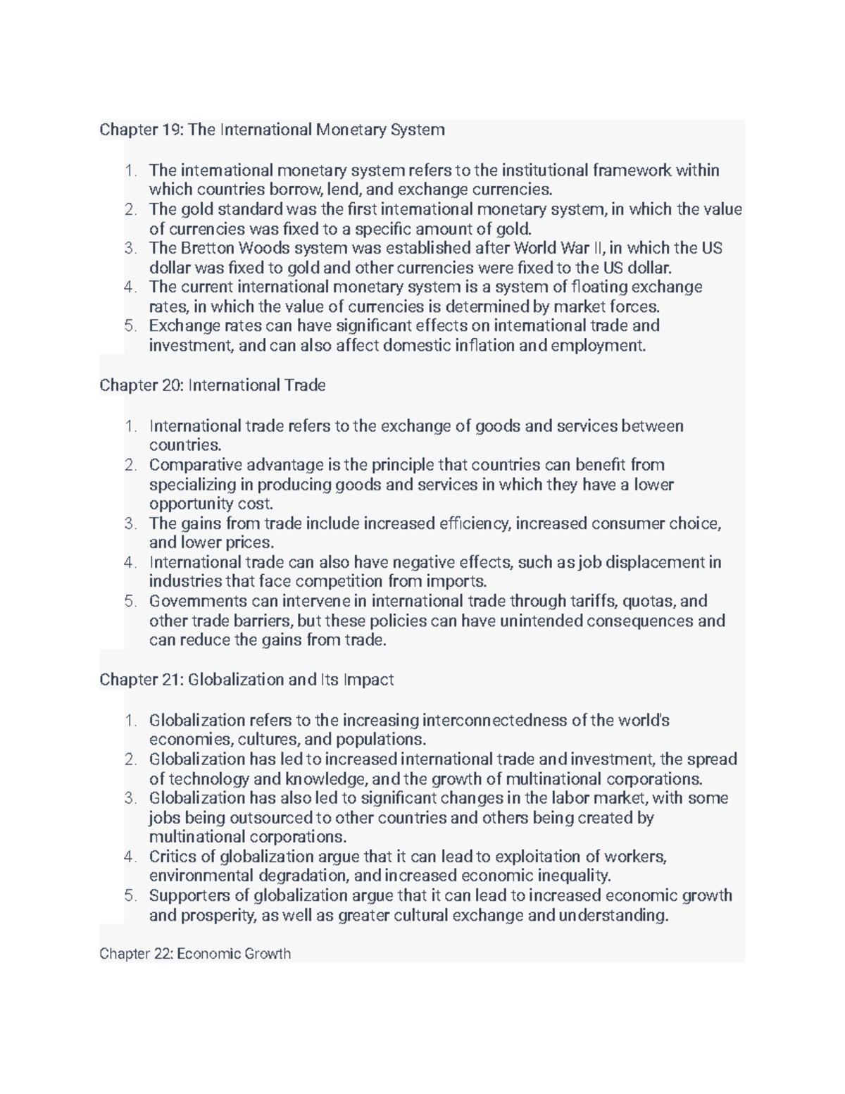 Principles Of Macroeconomics Chapter 19 The International Monetary