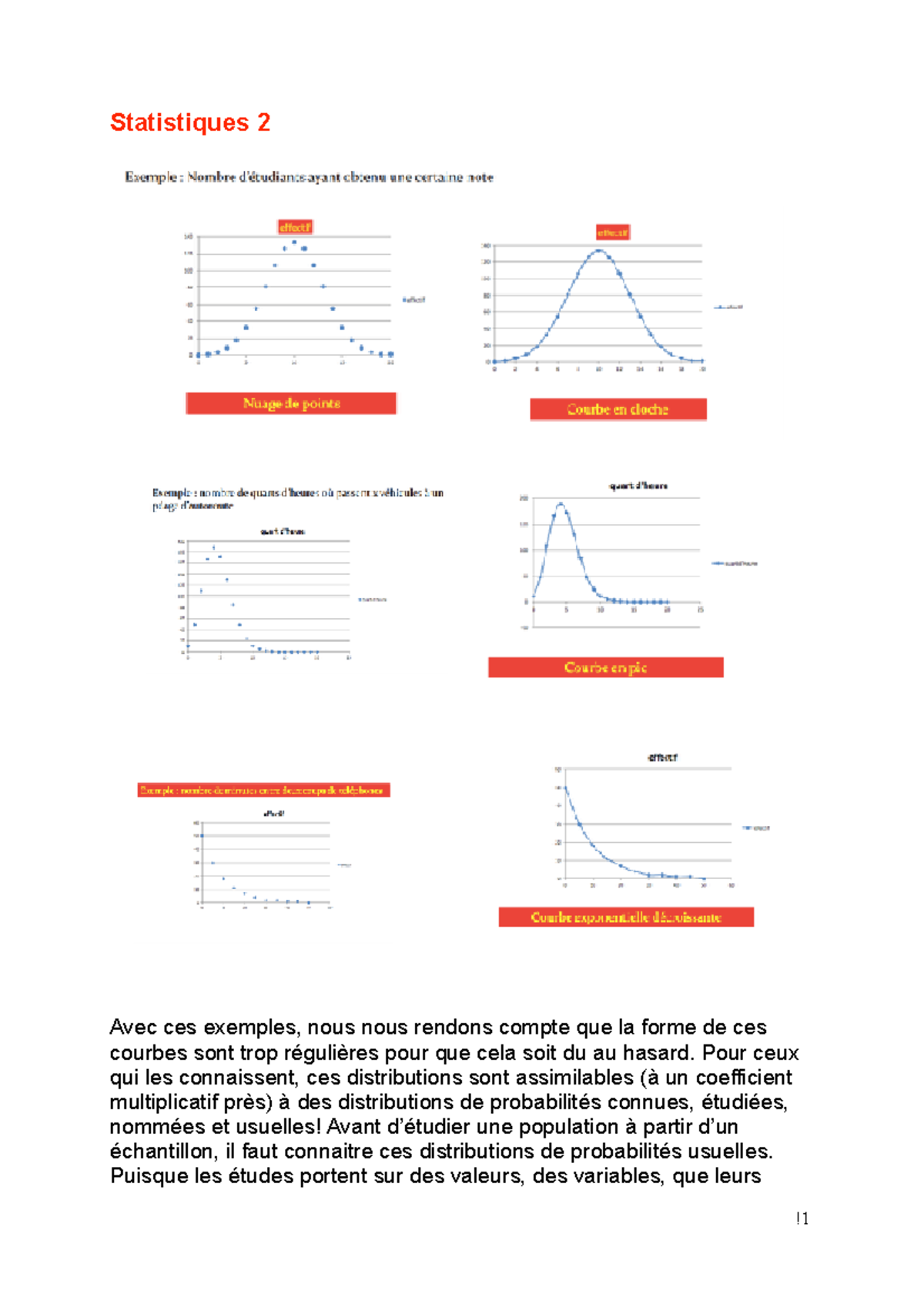 Chapitre 1 Statistiques - Statistiques 2 Avec ces exemples, nous nous ...