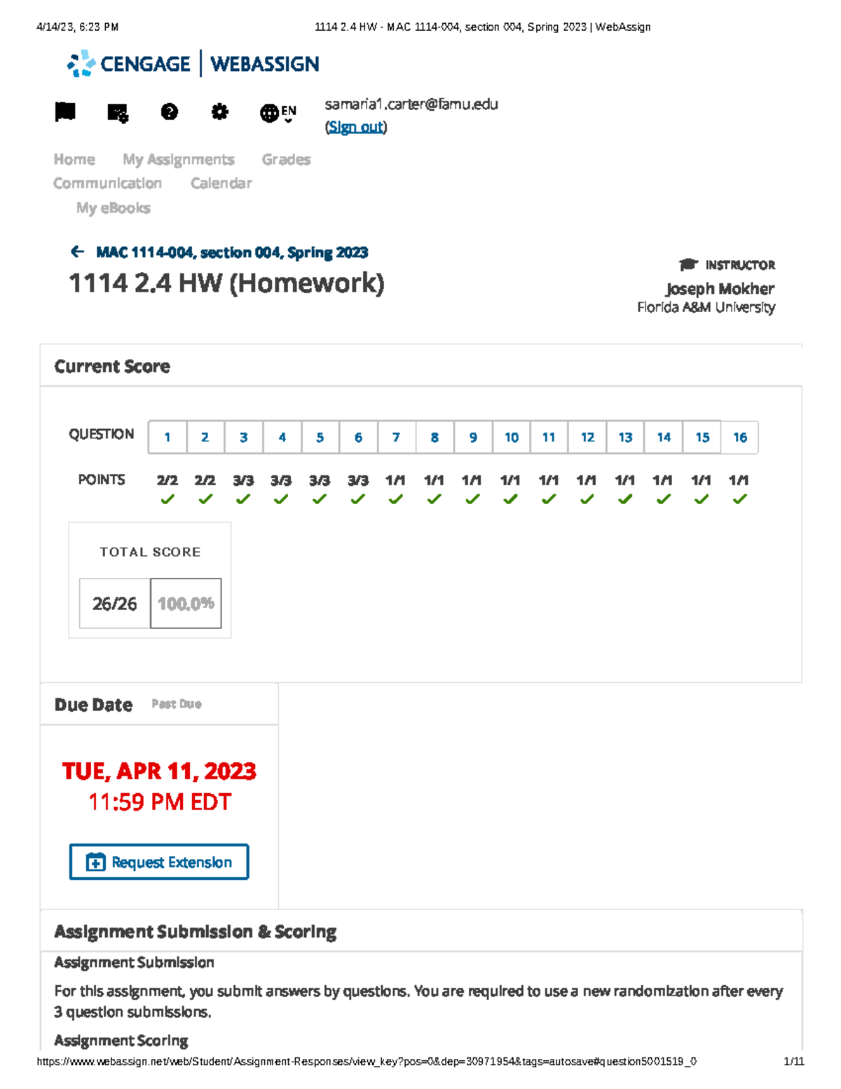 webassign assignment won't submit