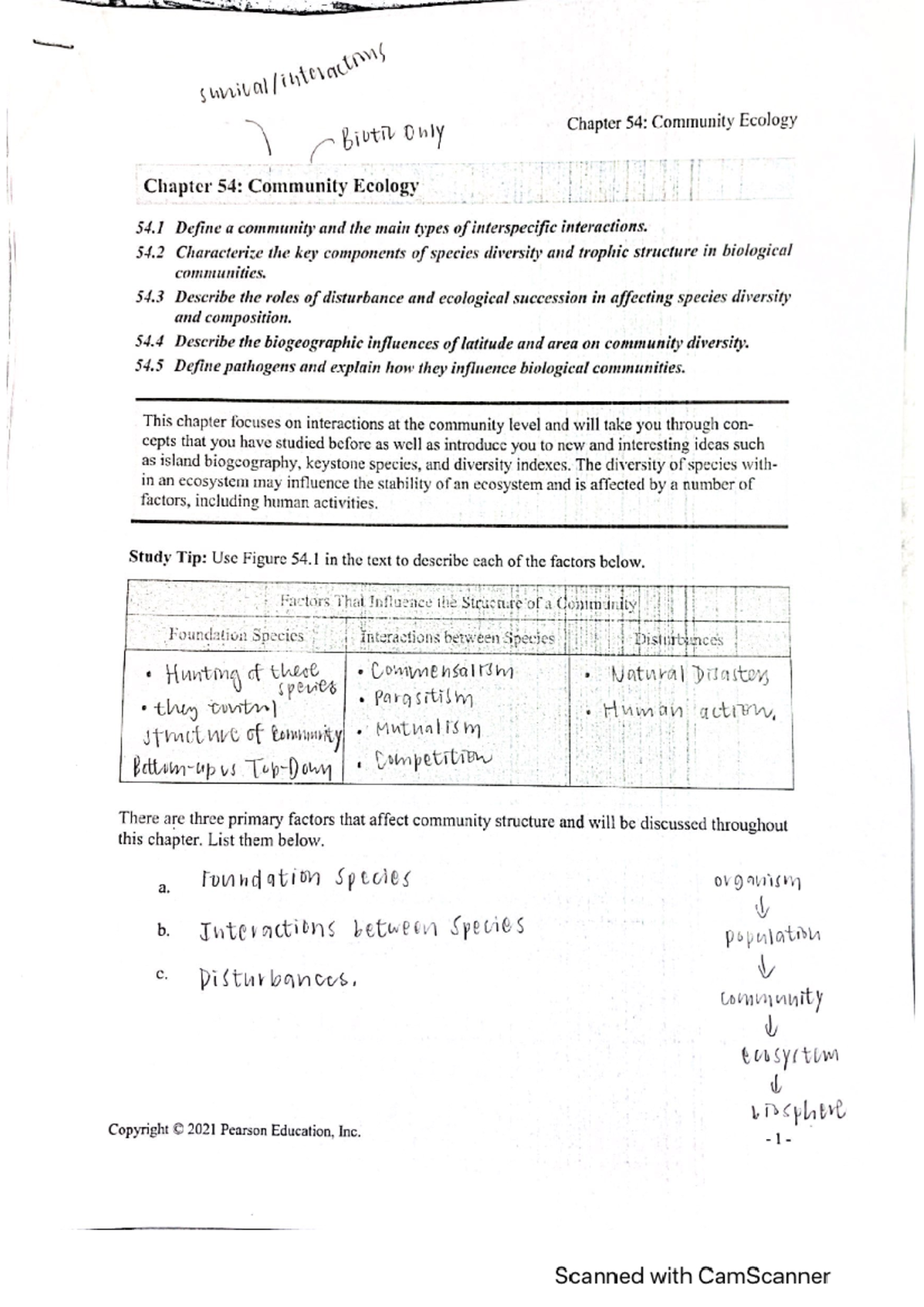 Chapt 54 Notes - Community Ecology - BIOL_SCI 201 - Studocu