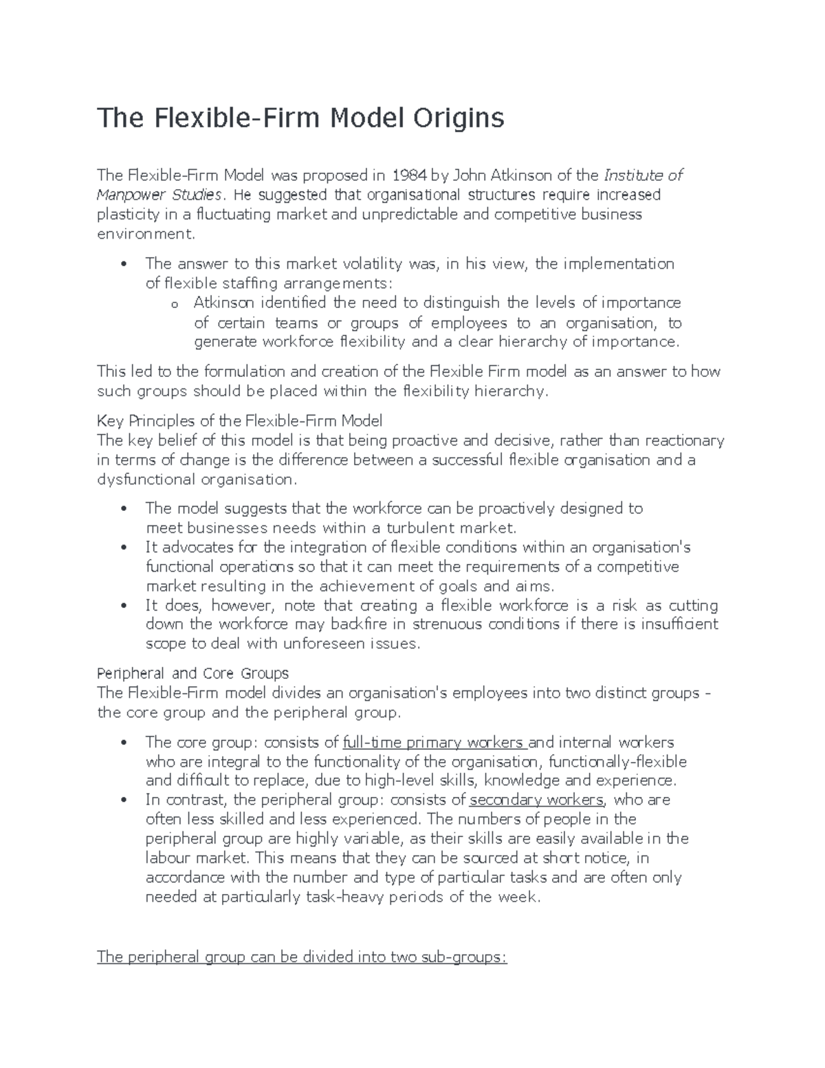 The Flexible Firm Model : What is the flexible firm model? Definition ...