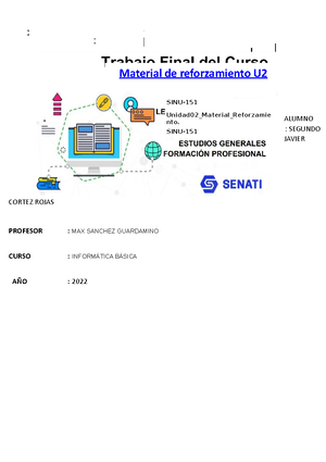 SINU-151 Unidad 02 Material Reforzamiento 02 - ALUMNO : YAULILAHUA ...