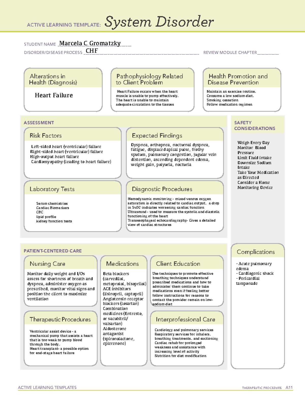 CHF - Cre plan for CHF - ACTIVE LEARNING TEMPLATES THERAPEUTIC ...