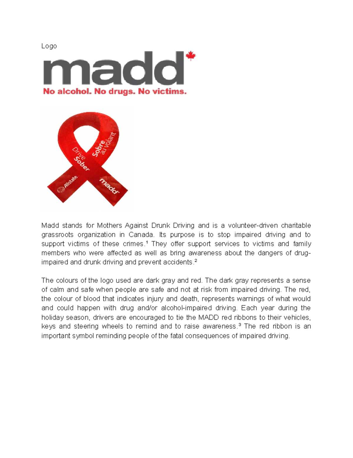 Journal Entry 12 - Logo Madd stands for Mothers Against Drunk Driving ...