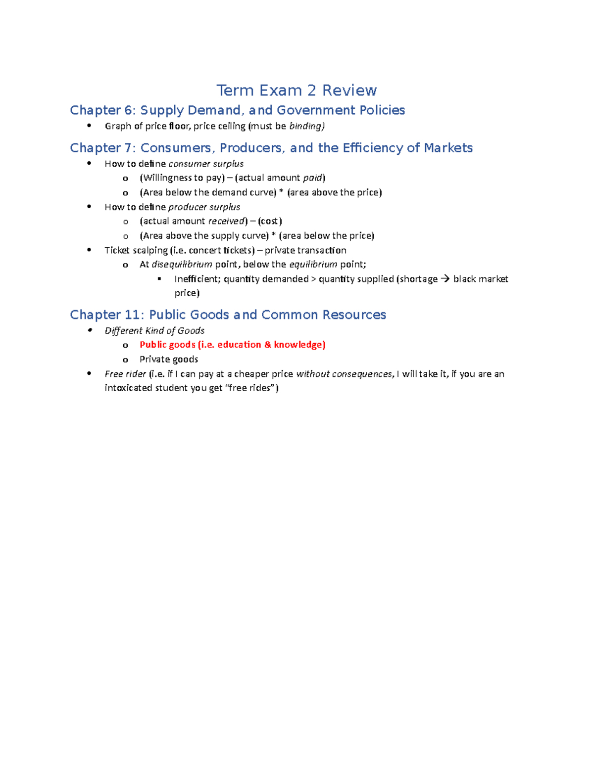 Term Exam 2 Review - Lecture notes 88 - Term Exam 2 Review Chapter 6 ...