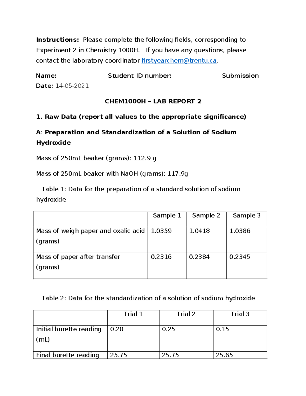 chemistry assignment 1st week