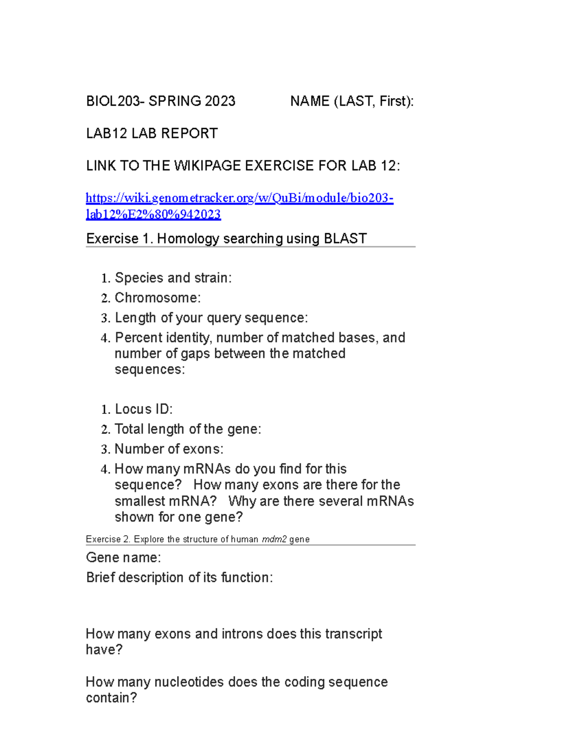 BIOL203-LAB12-template - BIOL203- SPRING 2023 NAME (LAST, First): LAB12 ...