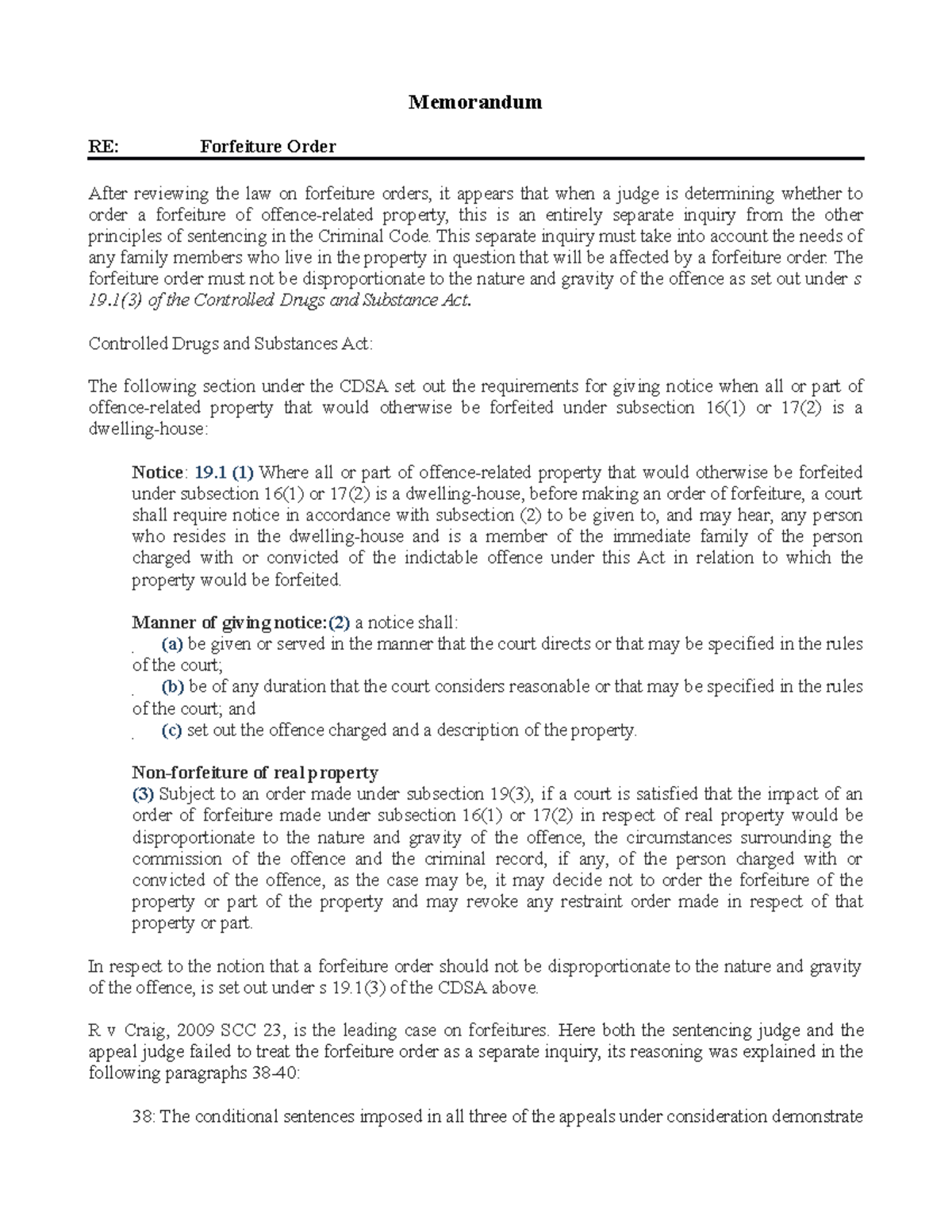 Forfeiture Order - This separate inquiry must take into account the ...