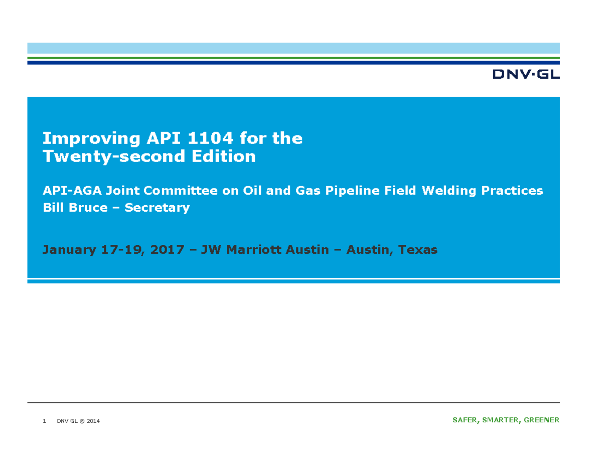 Improving Api 1104 For The Twenty Second Edition 2017 DNV GL   Thumb 1200 927 